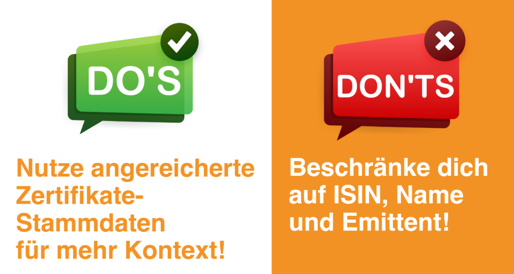 Do´s und Don´ts im Hinblick auf Zertifikate-Stammdaten